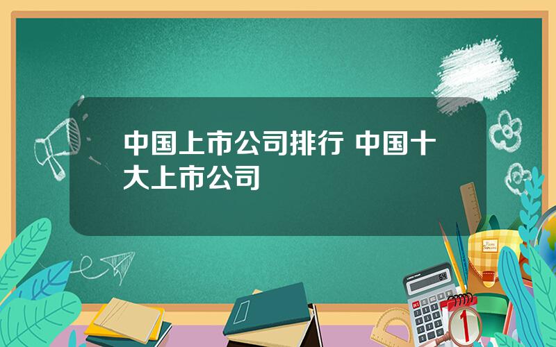 中国上市公司排行 中国十大上市公司